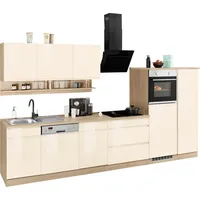 Kochstation Küchenzeile »KS-Virginia«, Breite 350 cm, ohne E-Geräte beige