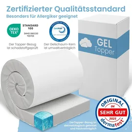 eloneo Gel Topper Matratzenauflage 120 x 200 cm weiß