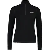 Mons Royale Damen Cascade Merino 1/4 Zip Longsleeve (Größe L, schwarz)