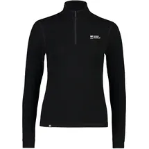 Mons Royale Damen Cascade Merino 1/4 Zip Longsleeve (Größe L, schwarz)