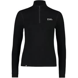 Mons Royale Damen Cascade Merino 1/4 Zip Longsleeve (Größe L, schwarz)