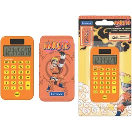 Lexibook Lexibook, Naruto, Taschenrechner mit Schutzhülle, konventionelle und erweiterte Rechnerfunktionen, Batterie- und solarbetrieben, Orange, C45NA