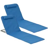 [en.casa] Donostia 2er Set Gartenliege 143 x 48 x 48 cm Blau