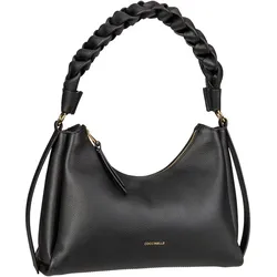 Coccinelle Handtasche Boheme Grana Double Noir/Cognac Schwarz Damen 