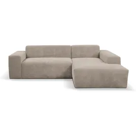 otto home Ecksofa OTTO HOME "Zeus-L modern & zeitlos, Breite 253 cm, bequemes Sofa", grau (hellgrau, beige), B:253cm H:70cm T:188cm, 90% Polyester, 10% Nylon, Sofas, Ecksofa, Curvy Trend Ecksofa mit urbaner Optik