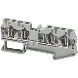 Schneider Electric NSYTRR44 Linergy Klemmleiste zur Durchleitung, 4mm2, 32A, 1 Ebene, 2x2, Feder, grau