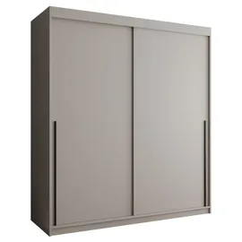 home collective Schwebetürenschrank 180 x 200 x 62 cm Grau/Schwarz