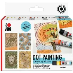 MARABU Kreativmarkerset 3D Dot Pen Nature 1801000000080 9-teilig
