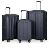 Hauptstadtkoffer Hartschalen-Trolley Spree, 4 Rollen, Kofferset 3tlg Hartschalenkoffer, Erweiterung, ABS, TSA blau