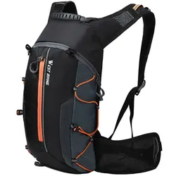WEST BIKING Wasserdichte Fahrradtasche, Fahrradrucksack, atmungsaktiv, 10 l, ultraleichter Fahrrad-Wasserbeutel orange