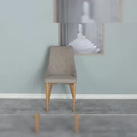 VCM Leone Esszimmerstuhl Hellgrau Eiche dekor.