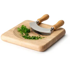 Continenta Wiegemesserbrett aus Gummibaumholz 1-tlg. 22,5 x 22,5 x 2,8 cm Braun