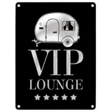 trendaffe VIP-Lounge Metallschild mit Wohnwagen Motiv Camping Wohnmobil Urlaub Hobby Gast