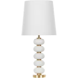 Tischlampe weiß / gold 80 cm Trommelform FRIO