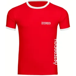 multifanshop Kontrast T-Shirt - Österreich - Brust & Seite - Druck weiß - Männer