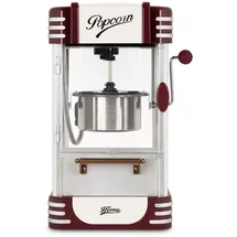 h.koenig Popcorn Machine, einfach und schnell, Retro-Design, Topf aus Edelstahl und Aluminium, Kapazität 50 g