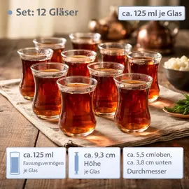 Pasabahce Teeglas 12-tlg. Weiß