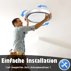 NAIZY Deckenleuchte φ50x8cm Deckenleuchten mit Fernbedienungen Modern Lampe Wohnzimmer Küchenlampe ABS+Metall