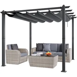 VEVOR Pavillon Gartenzelt Outdoor Pergola Sonnenschutzdach 2,97x2,97x2,3m Grau
