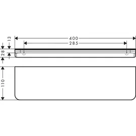 Hansgrohe Ablage Axor Universal Circular 400x110mm, Wandmont., polished red gold