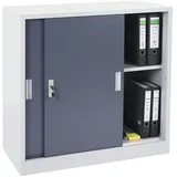 Mendler Aktenschrank Boston HWC-F41, Stahlschrank mit Schiebetüren 90x90x45cm ~ anthrazit