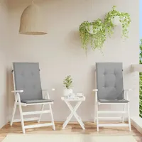 VidaXL Gartenstuhlauflagen für Hochlehner 2 Stk. Grau 120x50x3cm Stoff