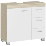 VASAGLE Waschbeckenunterschrank 3 große Schubladen 70 x 64 x 30 cm Beige