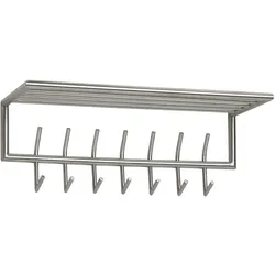 Kadima Design Wandgarderobe mit vielseitigen Aufbewahrungsmöglichkeiten, Polierter Stahl. 75x30x29 cm