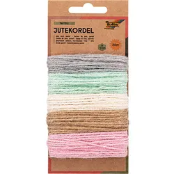 folia Kordel Jute farbig rauh grau, hellgrün, creme, beige, rosa 3,0 mm x 5x 4,0 m