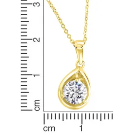 FIRETTI Kette mit Anhänger Solitär Zirkonia Gold