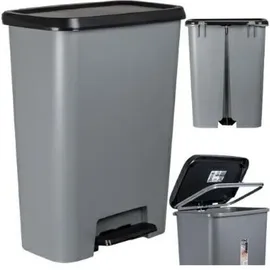 KETER Curver Compatta Tretabfallbehälter, dunkelgrau, 50 l