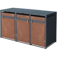 ML-Design Mülltonnenbox Rotbraun, Metall, 240 L, Rechteckig, 80x116.3x200 cm,