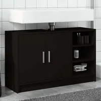 VidaXL Waschbeckenunterschrank Schwarz 90x29x55 cm Holzwerkstoff