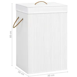 vidaXL Bambus-Wäschekorb Weiß