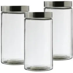 Vorratsdose L Glasbehälter 1,7 Liter Aufbewahrungsglas Vorratsglas 3St
