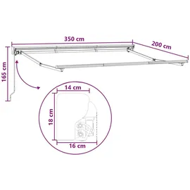 vidaXL Manuell einziehbare Markise 3,5 x 2 m grau