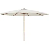 vidaXL Sonnenschirm mit Holzmast 400 x 273 cm Sandfarben