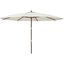 vidaXL Sonnenschirm mit Holzmast 400 x 273 cm Sandfarben