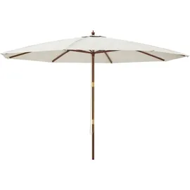vidaXL Sonnenschirm mit Holzmast 400 x 273 cm Sandfarben
