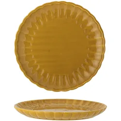 Bloomingville Latina Dessert-Teller, Steingut, Ø 20xH2 cm, gelb