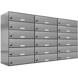 AL Briefkastensysteme 17 Fächer Premium Edelstahl Durchwurf Briefkasten Anlage für Post Post A4, modern, robust, wetterfest, Artikelnummer: 132V17DZ3