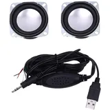 MEROURII DIY Lautsprecher Kit, DC 5V Mini USB Verstärker Audio Modul, Zweikanal-Stereo 3W + 3W mit 2pcs 4-Ohm-Lautsprecher, Audiokabel, einstellbare Lautstärke