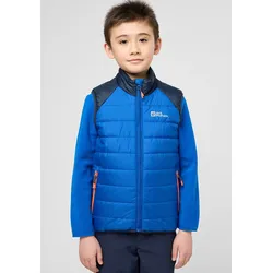 Steppweste JACK WOLFSKIN "ZENON VEST K", Kinder, Gr. 176, blau (crisp, cobalt), Hauptmaterial: 100% Polyester; Kontrast: 100% Polyester; Futter: 100% Polyester (recycled); Füllung: 100% Polyester (recycled), Westen