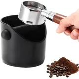 Ksvaye 450ml Abklopfbehälter für Siebträger, Kaffeesatz Abschlagbehälter, Espresso Knock Box ABS Sammlung und Recycling Von Kaffeesatz Container Zubehör,mit Abnehmbarer Klopfstange,Trommelbehälter