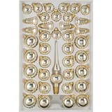 Christbaumkugeln-24.de 39 TLG. Glas-Weihnachtskugeln Set in 'Chrom Champagner Gold' Regen - Christbaumkugeln - Weihnachtsschmuck-Christbaumschmuck