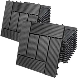 WPC Fliesen 22er-Set Mosaik Anthrazit - 30x30cm
