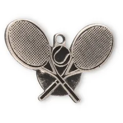 Motivmedaille Tennis silberfarben