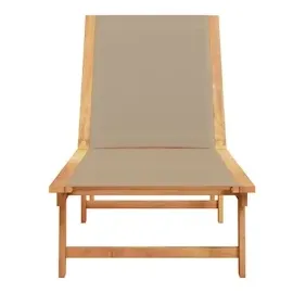 vidaXL Sonnenliege Taupe Massivholz Akazie und Textilene