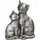 Ambiente Haus Katzen Paar 22cm in antiksilber | Gr.: onesize