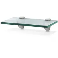 Glasboden Wandregal 20 x 10 x 0,8 cm, Glasregal Klarglas mit Halterung, Badregal Ablage Hängeregal für Badezimmer